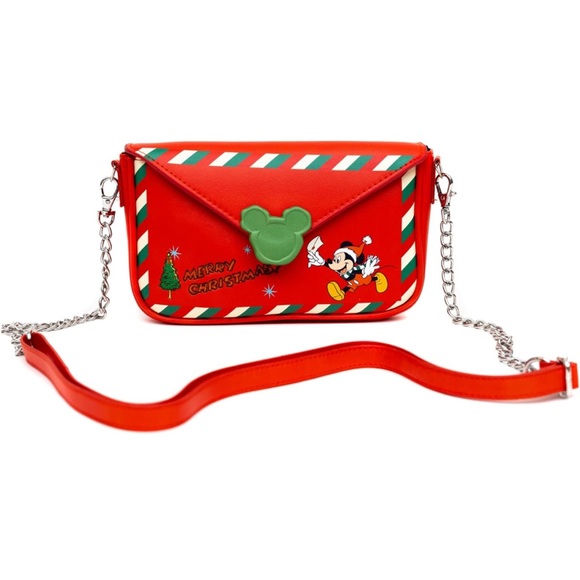 NEW Disney Mickey Mouse letter to Santa crossbody bag envelope clutch Holiday - Picture 5 of 5